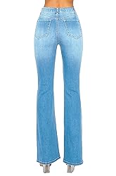 WAX JEAN Women's Destructed Flare Jeans in