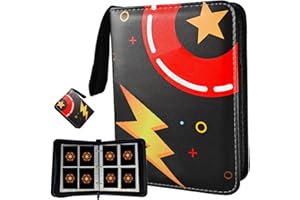 NUOSWEK Trading Card Binder 4 Pockets, 3-Ring Zipper 400 Pockets Card Holder Book with 50 Removable Sleeves, Card Folder Album for Trading Cards, Game Cards