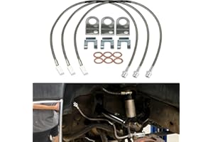 ANYDUCK 89715 Front and Rear Extended Stainless Brake Lines for Jeep Wrangler TJ, for Jeep Wrangler TJ Unlimited, for Jeep Wrangler YJ, for Jeep Cherokee XJ