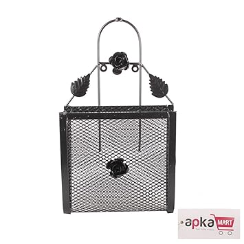 APKAMART Handcrafted Wrought Iron Magazine Holder Cum Newspaper Rack - Decorative Showpiece for Table Decor and Gifts