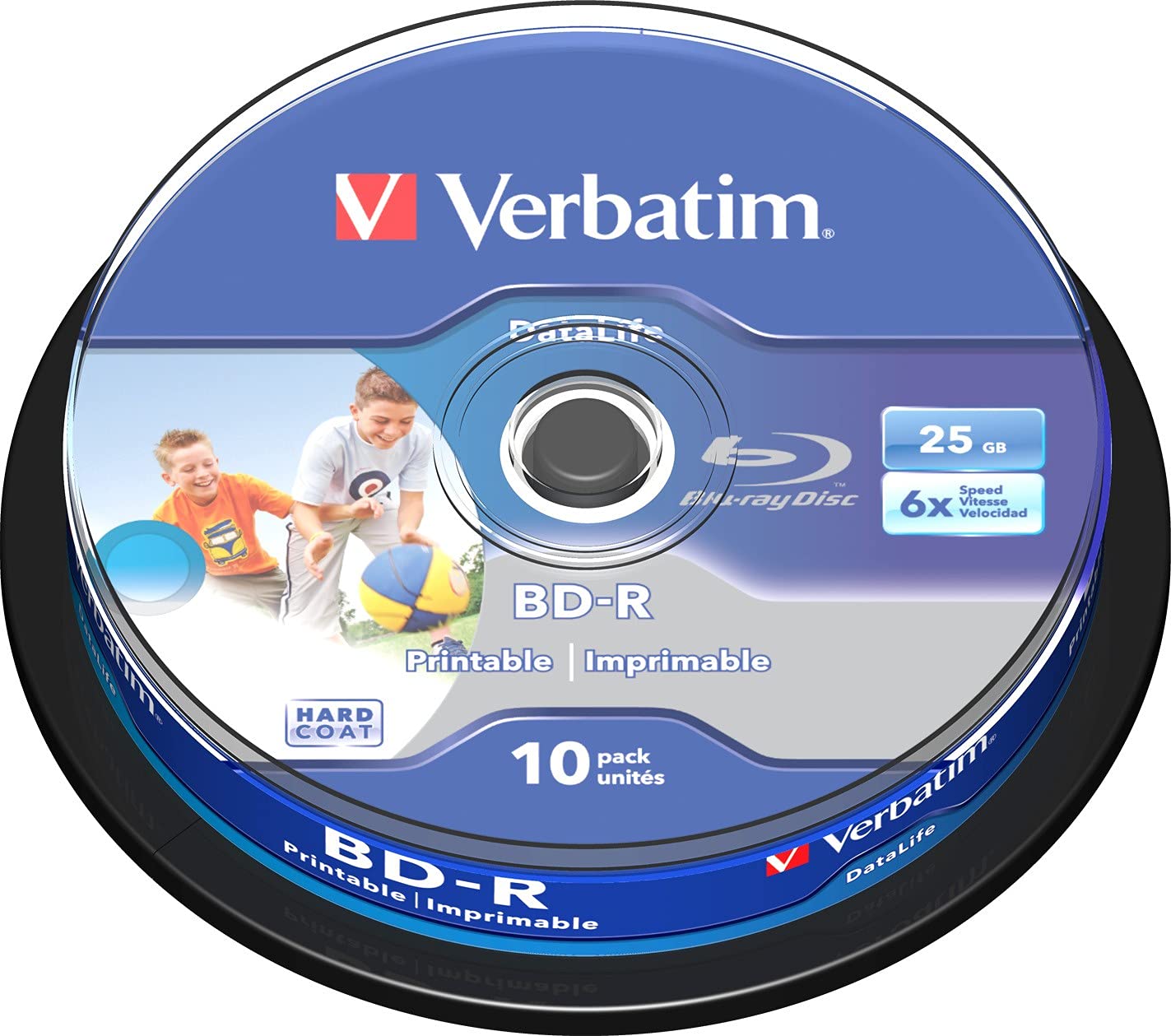 Verbatim 43804 25GB 6x BD-R SL Datalife Wide Inkjet Printable 10 Pack Spindle