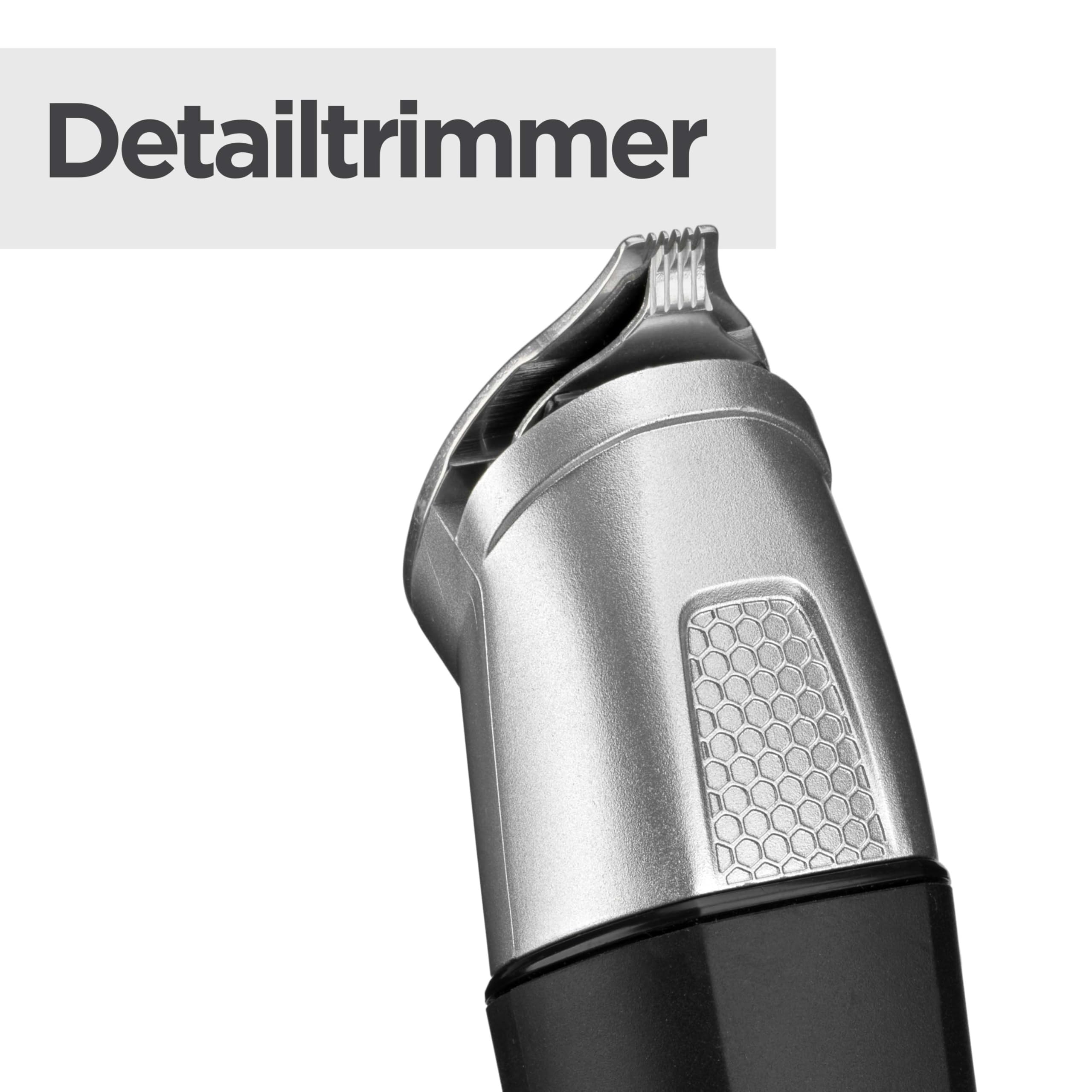 BaByliss Lithium Power 11-in-1 Multi-Trimmer – Kabelloses Grooming-Kit mit Barttrimmer und Nasenhaarschneider, wasserdicht, ideal als Geschenk für Männer, Schwarz/Grau, MT812E 7