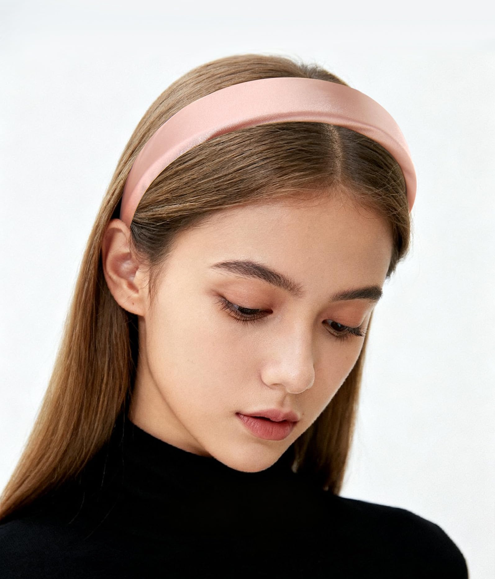 axy Headband with Fabric Padded Candy Colours and Satin Covered – Beautiful Women's Headband Hair Accessories Headband HRK7A (Dusky Pink)