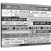 Woxfcart Inspirational Quotes Canvas Wall Art, Black and White Motivational Pictures for Student Study Bedroom Office Decor Poster, 15 x 12 Inch