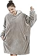 AmyHomie Blanket Sweatshirt, Oversized Sherpa Hooded Sweatshirt,Wearable Fleecehug Hoodie Blanket with Pocket for Adults & Kids & Teen
