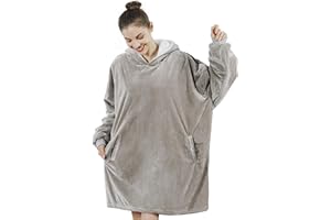 AmyHomie Blanket Sweatshirt,Oversized Sherpa Hooded Blanket Hoodie,Fleecehug Hoodie Wearable Blanket for Women Men Kids