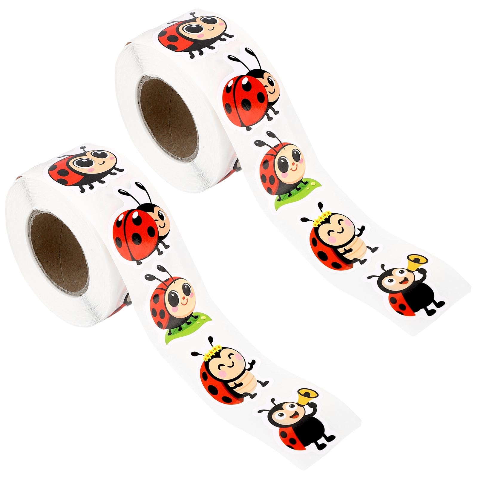 1000pcs Ladybug Stickers, Adorable Cartoon Lady Bug Kids Stickers Roll Funny Party Decoration Supplies Suitable for Water Bottle Refrigerator Laptop Window
