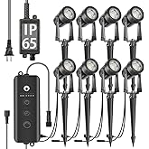 SUNTHIN Outdoor Landscape Lighting with Dusk to Dawn Sensor Controller, 8 Pack