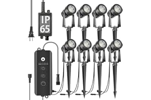 SUNTHIN Outdoor Landscape Lighting with Dusk to Dawn Sensor Controller, 8 Pack