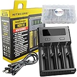 Nitecore NEW i4 2016 Intellicharger Smart Battery Charger for Li-ion IMR Ni-MH NiCd with LightJunction 18650 Battery Case