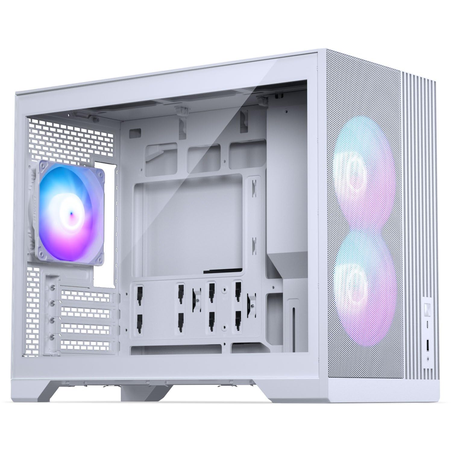 Phanteks XT M3 Mini-Tower PC-Gehäuse Weiß – Kompaktes Micro-ATX Case mit Tempered Glass, Unterstützung für 360-mm-Radiator & 430-mm-Grafikkarten – mit 3X 120mm RGB Lüftern
