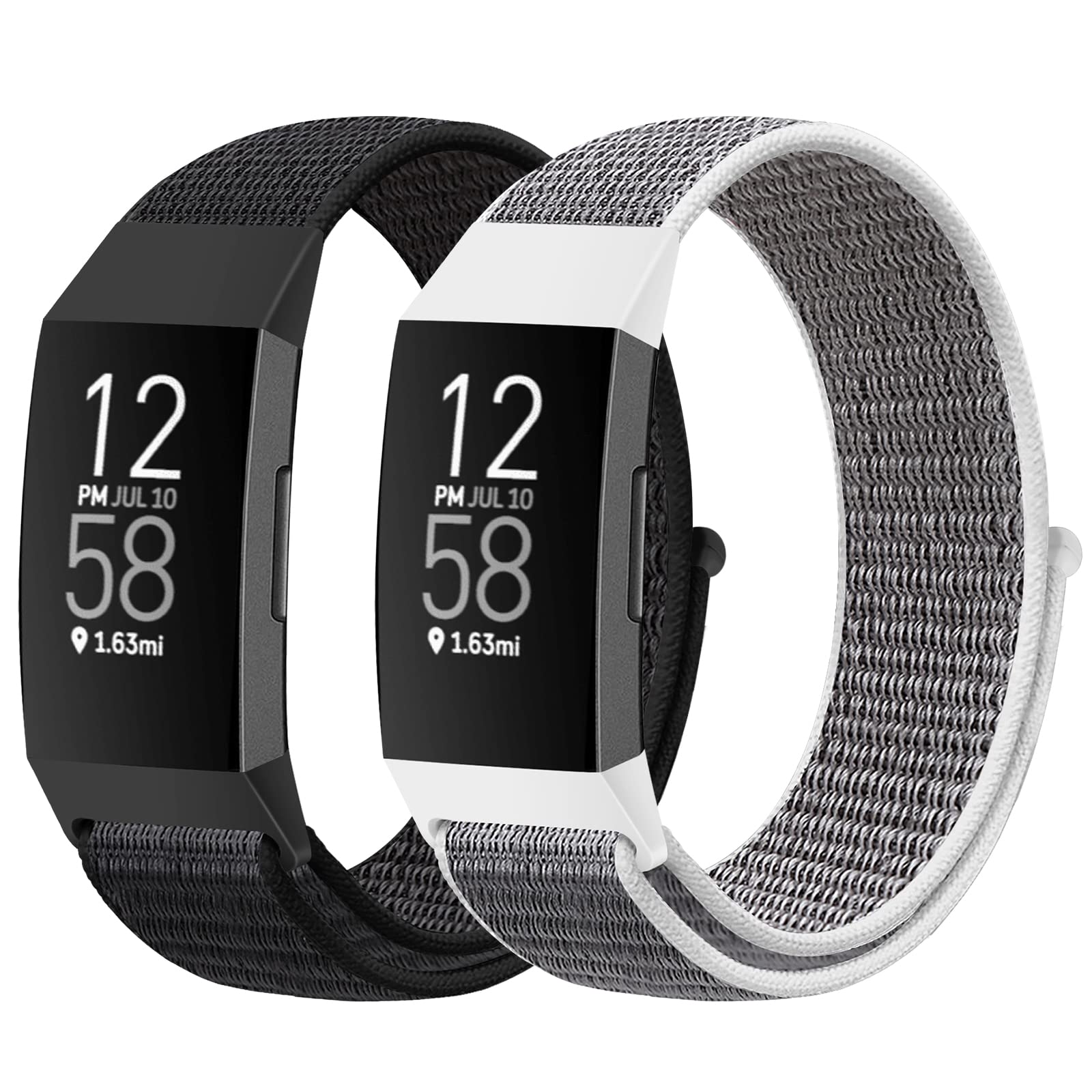 Runostrich Nylon Watch Straps Compatible with Fitbit Charge 4/Charge 3/SE, Soft Adjustable Replacement Wristband Breathable Sport Strap with Band for Women Men