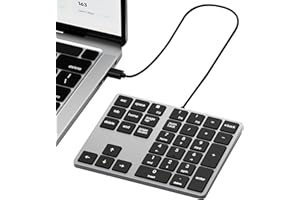 Kisnt Wired USB-C Number Pad, Slim Type-C Numpad 34 Key Numeric Keypad Portable 10 Key USB Keypad for Laptop, Apple Mac iMac 