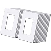 [20 Pack] BESTTEN USWP6 Matte Snow White Series 1-Gang Screwless Wall Plate, Decorator Outlet Cover, 11.91cm x 7.39cm, for Li