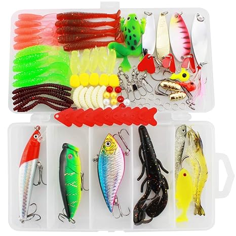 Shackcom 91pcs Köder Set Kunstköder Fischköder Angelhaken Angelköder Set Mixed Universal - Crankbaits Top-Wasser-Köder Kunsts