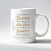 LADOCK Thank You Boss Mug, Appreciation Gifts for Bosses Mentors Leaders Ceramic Coffee Mug, Farewell Going Away Retirement Gifts for Boss Mentor Leader Coffee Tea Cups 11 oz