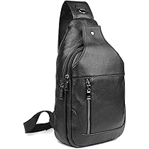 Polare Men's Real Italian Leather Casual Daypack Sling