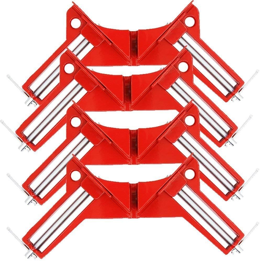 90-Degree Right Angle Clamp, Onidoor Set of 4 Multi Angle Clamp, Picture Photo Frame Corner Holder, Woodworking DIY Hand Tools