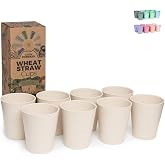Grow Forward Premium Plastic Kids Cups - 13 oz Unbreakable Wheat Straw Cups for Kids - Non Toxic BPA Free Drinking Glasses for Water, Smoothie - Small Dishwasher Safe Kitchen Tumblers - Sahara