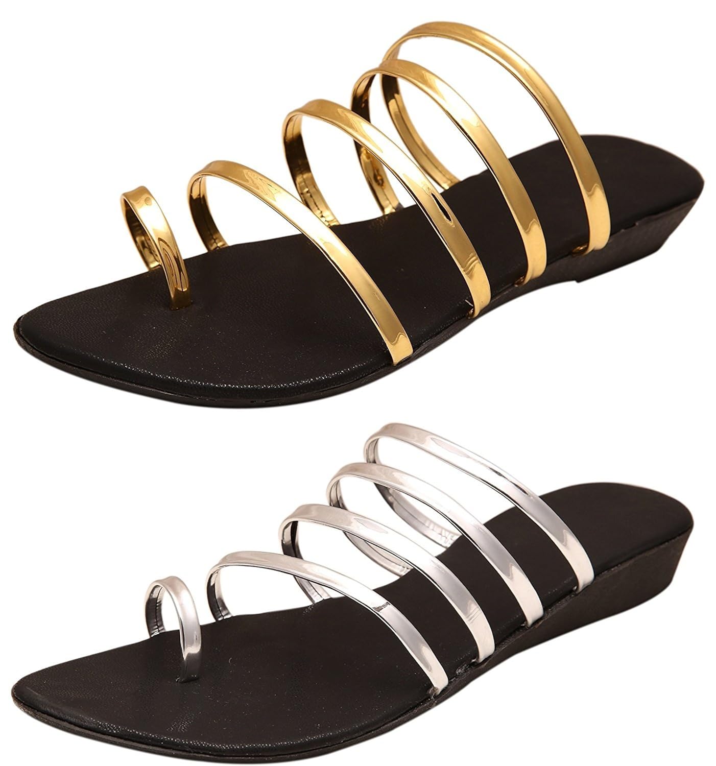 red choice collection women's 5 patti flats combo of 2