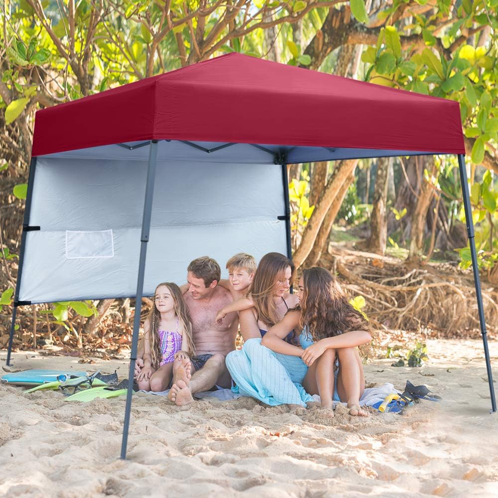 ABCCANOPY 10x10 Canopy Popup Canopy Tent with Easy Set Up Outdoor Canopy, Burgundy