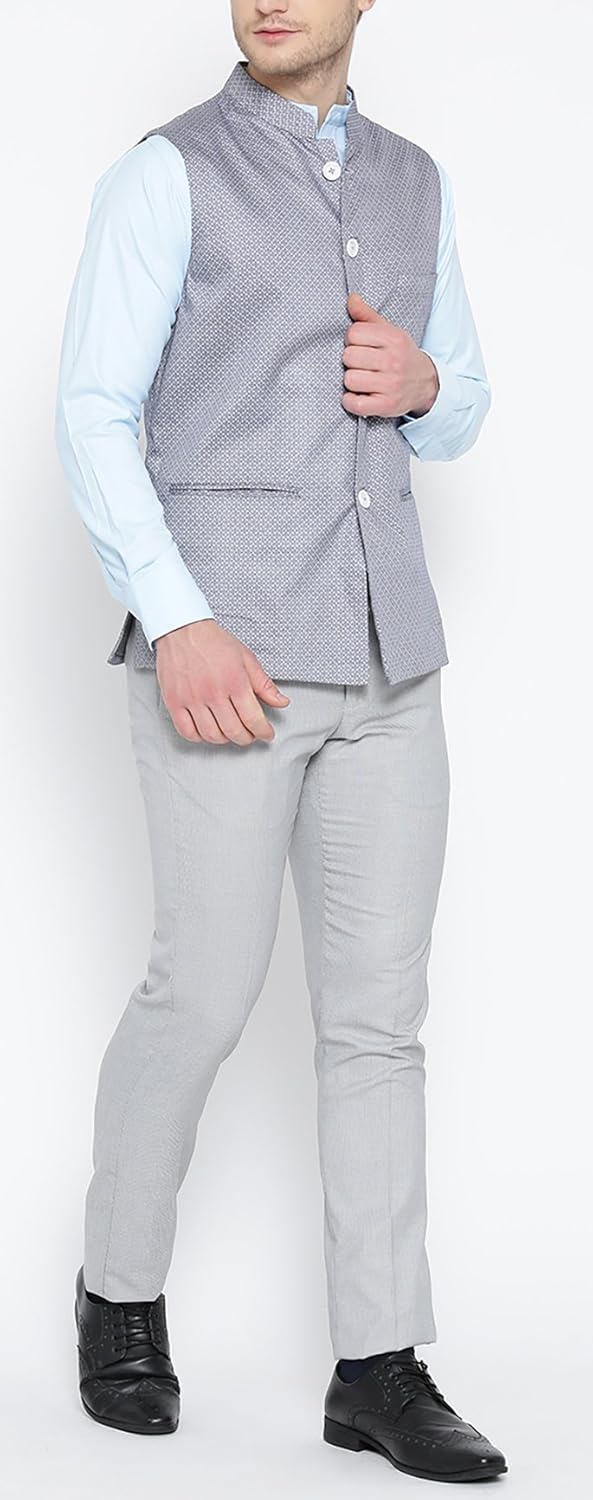 shaftesbury london men's cotton nehru jacket