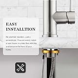 Tohlar Kitchen Sink Mixer Tap Brushed Nickel Pull Down Sprayer view 4