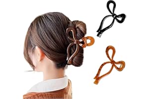 xipixiao 2 Pcs Big Hair Claw Clips Elegant Bow Hair Claw Clips Stylish Large Hair Clips for Thin and Thick Hair Nonslip Stron