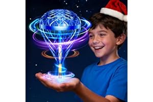 WOW97E 2025 Galaxy Light-Up Hover Orb Ball | Motion-Control Flying Spinner Toy for Screen-Free Indoor & Outdoor Play |Family Activity & Backyard Fun | Christmas Stocking Stuffer for Kids Ages 5-7 & 8-13,Blue