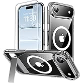 xiwxi for iPhone Air Case with Kickstand,[Compatible with Magsafe][1*Screen Protector],Military-Grade Protection & Anti-Yellowing,Magnetic Phone Case for iPhone Air,Clear