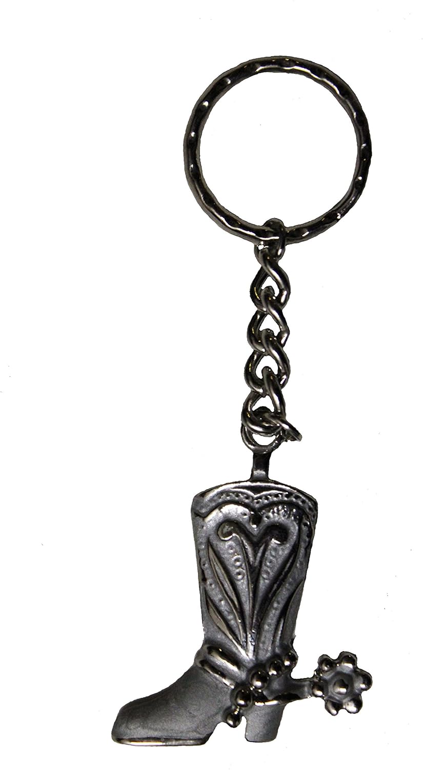ford keychain amazon on Amazon Com Grey Cowboy Boot Metal Keychain With Silver Details New Office Products