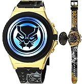 Marvel Black Panther Wakanda Forever Kids LCD Watch – Flip-Top Light-Up Cover, Digital Display, Adjustable Strap, Avengers Design, Cool Glow Feature, Perfect for Kids – Fits Wrists 5.5” to 8”