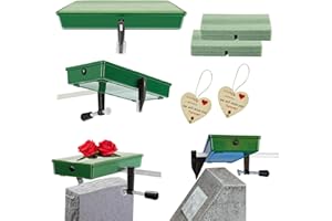 All Special Headstone Flower Saddle - Grave Cemetery Tombstone Gravestone Saddles with Dry Foam, Reusable Funeral Monument Saddle Holder for Veterans 2 Sets, Never be Blown Away (Patented Product)