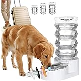 RIZZARI Large Gravity Water Dispenser: 8L Auto-Refill Stainless Steel Dog Water Feeder with Triple Filter - No Spill and BPA-Free - for Large or Active Dogs & Multi-Dog Households - Porch - Garden
