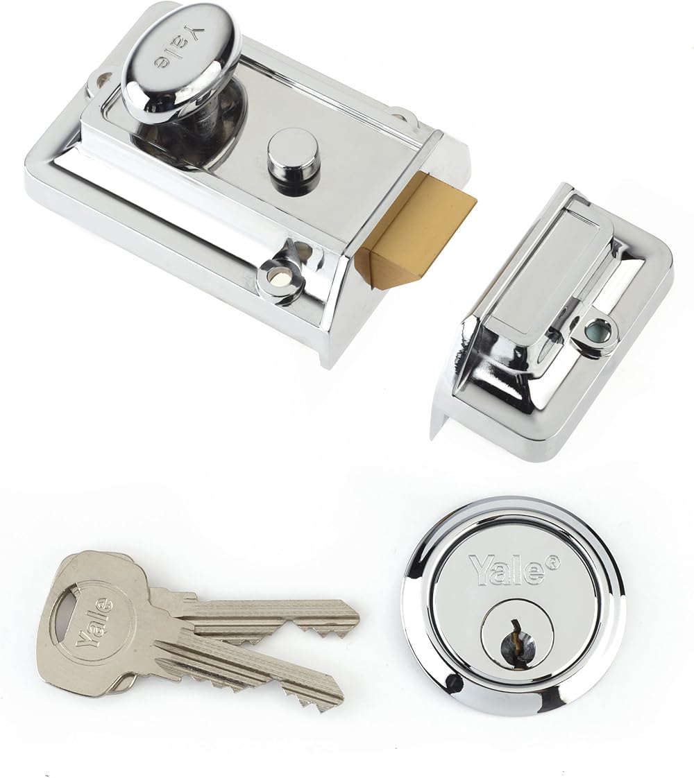 Yale P-77-CH-CH-60 Traditional Nightlatch 60mm Chrome Finish Standard Security