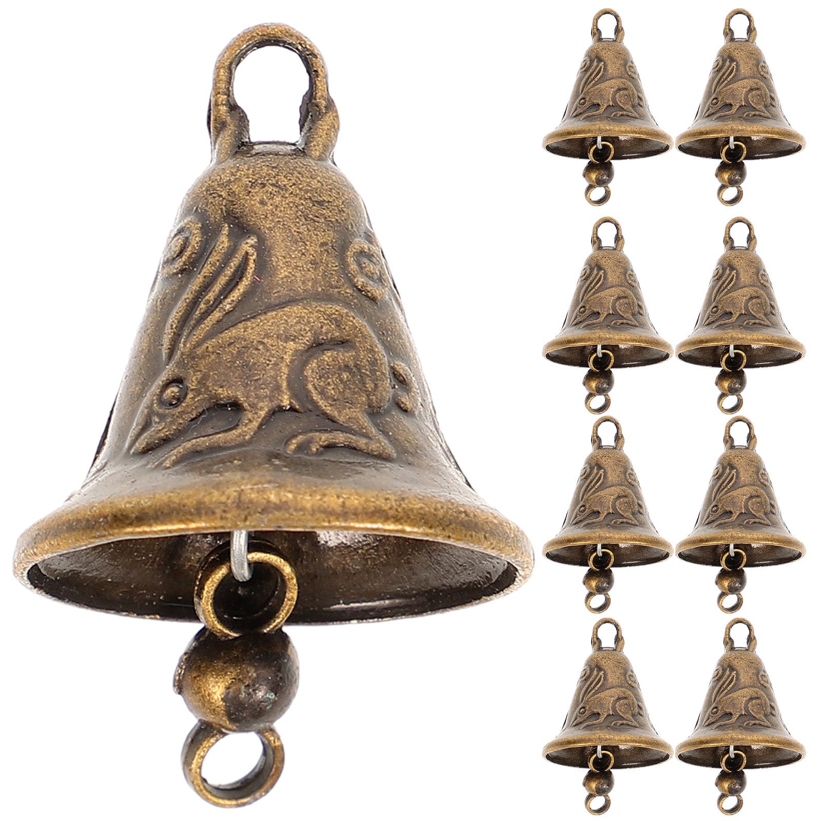 Beavorty 11pcs Antique Metal Bell Wind Chime Feng Shui Craft Bells Styles for Decoration for Home Car Present Giving