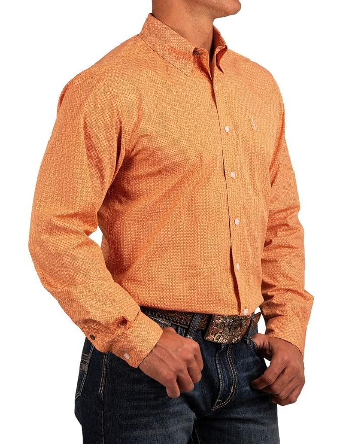 Buy Cinch Men's Orange Geo Print Long Sleeve Western Shirt Orange XX