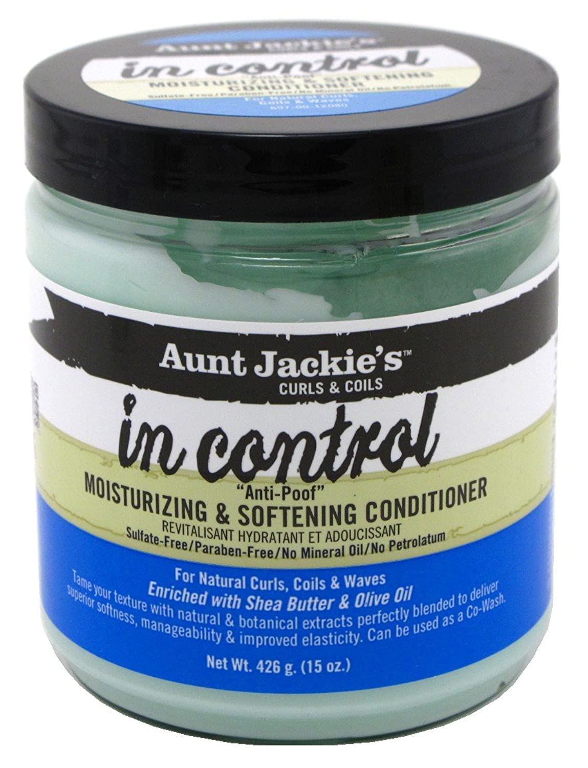 Aunt Jackies In Control Moisturizing & Softening Conditioner 15oz Jar (443ml) (2 Pack)