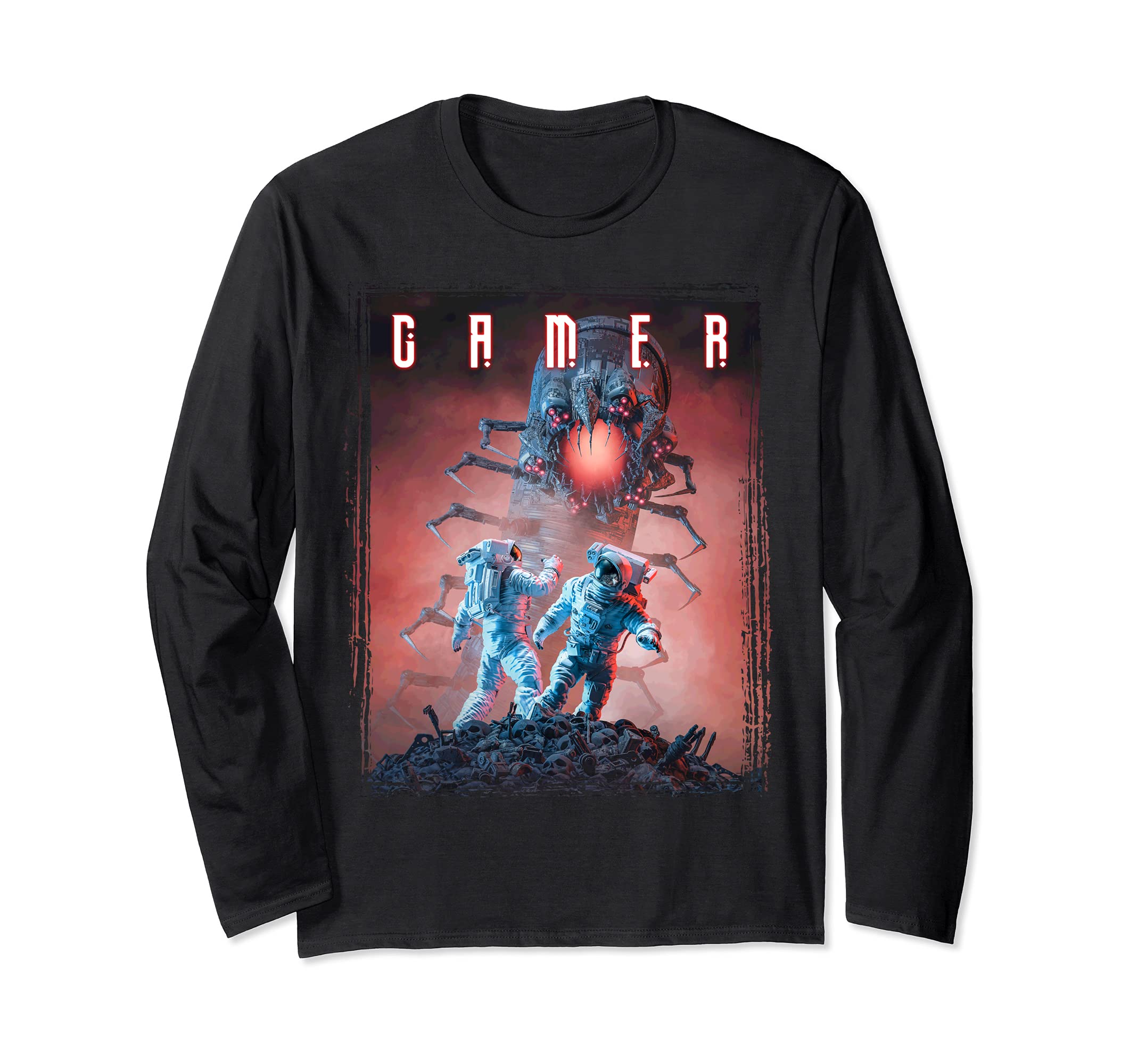 Science Fiction Astronaut Alien Robot Monster Insect Gamer Long Sleeve T-Shirt