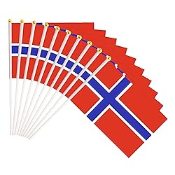 50 Pack Norway Norwegian Flags on Stick - Small
