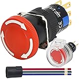 Mini Emergency Stop Push Button Switch 5/8" Hole