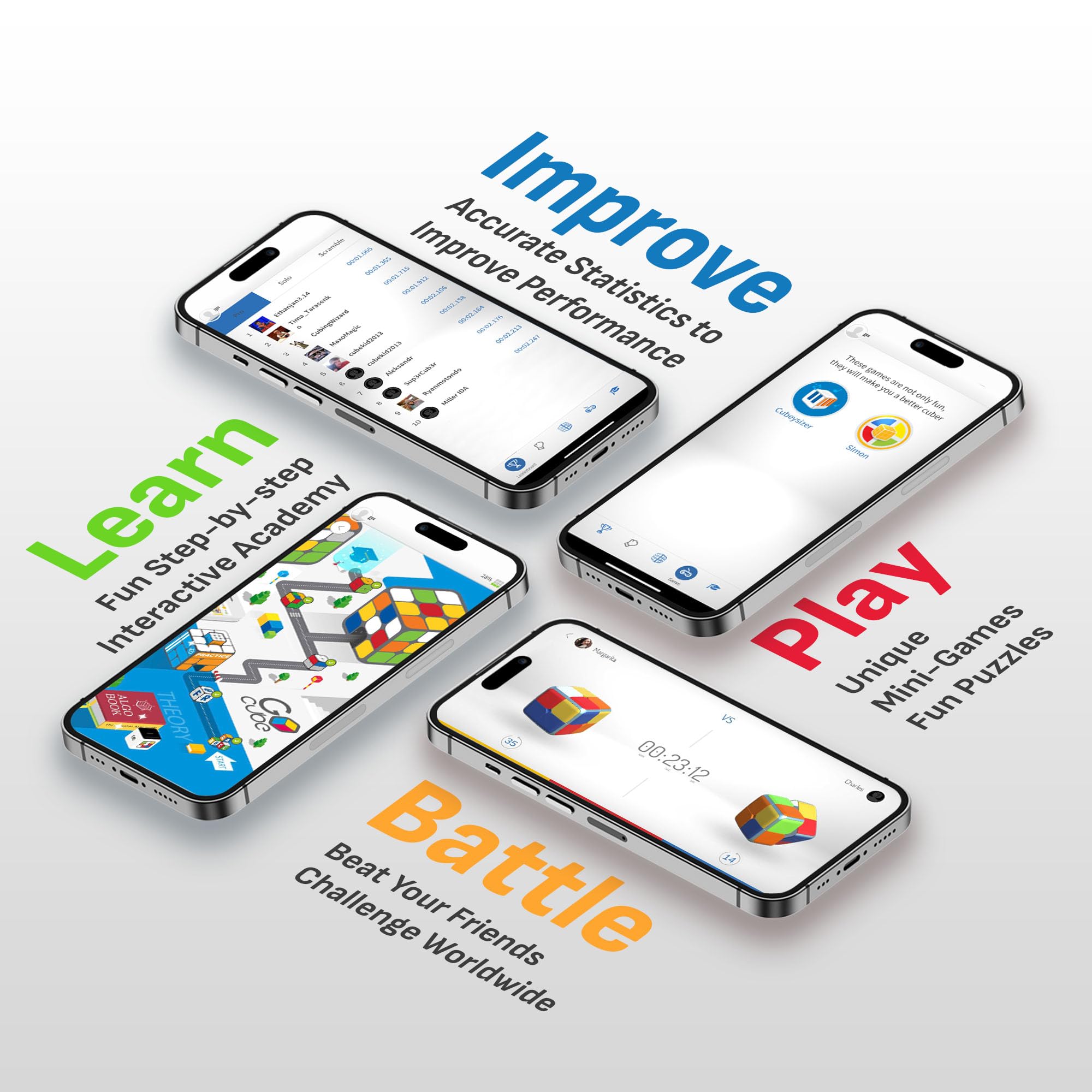 GoCube 2x2 - Der erste 2x2 verbundene Würfel, mit dem Sie Lernen können, wie Sie den Würfel lösen können! Kostenlose App-fähiges STEM-Puzzle, das für alle Altersgruppen und Fähigkeiten geeignet ist. 5