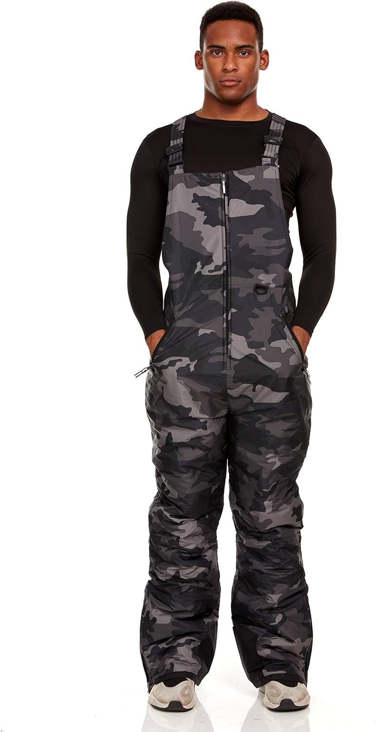 Arctic Quest Mens Insulated Water Resistant Ski Snow Bib Pants: Clothing