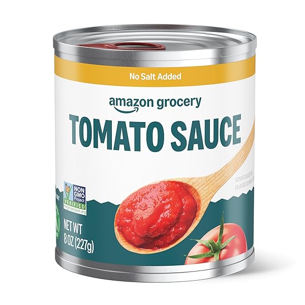 AMAZON FRESH, TOMATO SAUCE, NO SALT ADDED, 8 OZ (PREVIOUSLY HAPPY BELLY, PACKAGING MAY VARY)
