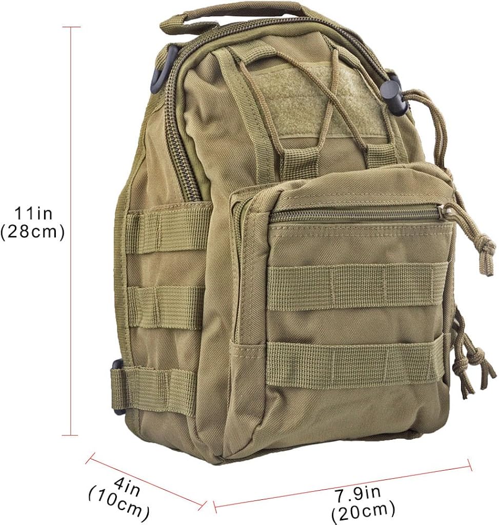 Qcute Oxford Fabric Multifunctional Unisex Chest Shoulder Satchel Bag, Tactical Sling Pack/Camping Shoulder Pack, Fit for iPod, iPad, iPhone 6 6Plus, MP3, S6 Android Smart Phone (Black) : Clothing