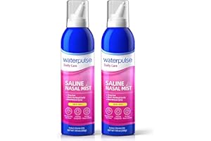 Waterpulse Saline Nasal Mist for Nasal Care - Drug-Free Nasal Relief with Pure Isotonic Solution, Moisturizing Spray to Relieve Dryness & Congestion – Use for Daily Care,2 x 7.05 oz