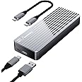 fanxiang SSD Enclosure with Cooling Fan, USB 3.2 Gen 2 (10 Gbps), M.2 NVME/SATA SSD Enclosure, USB Adapter/Reader, M.2 Enclosure, Supports M and B+M Keys and Size 2230/2242/2280 SSDs, MD85
