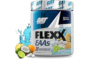 GAT SPORT Flexx EAAs + Hydration, Advanced Essential Amino Acids, 30 Servings (Beach Blast)
