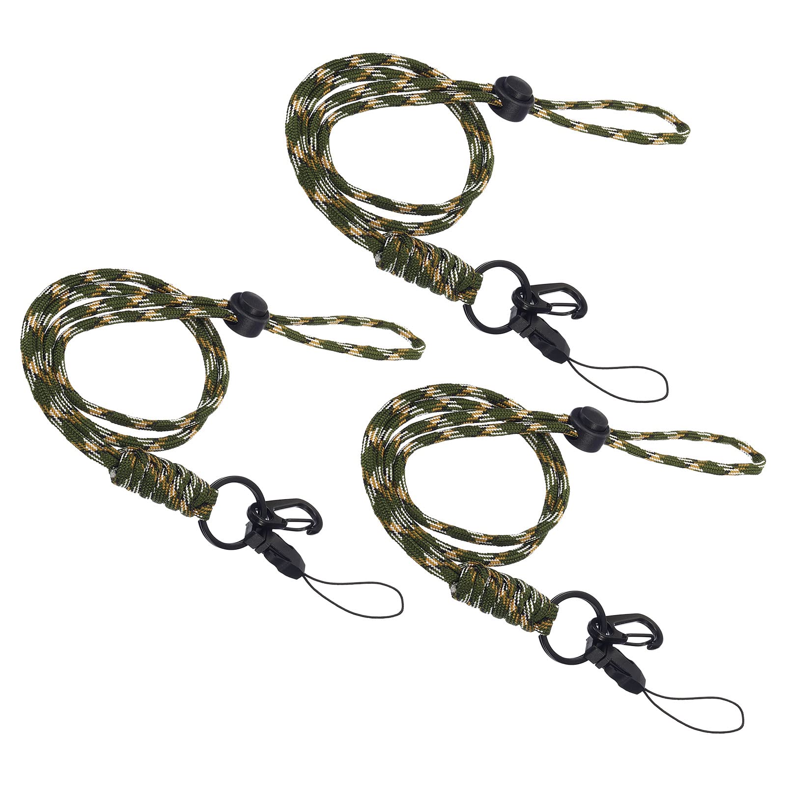 PATIKIL Neck Lanyard with Hook, 3 Pack Badge Lanyards Adjustable Long Strap ID Card Holder Keychains for Badge Holders, Camo Green