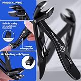 INXEN Toe Nail Clippers Thick Nails 3-Pack Ergonomic Angled 90° Blade Catcher view 4